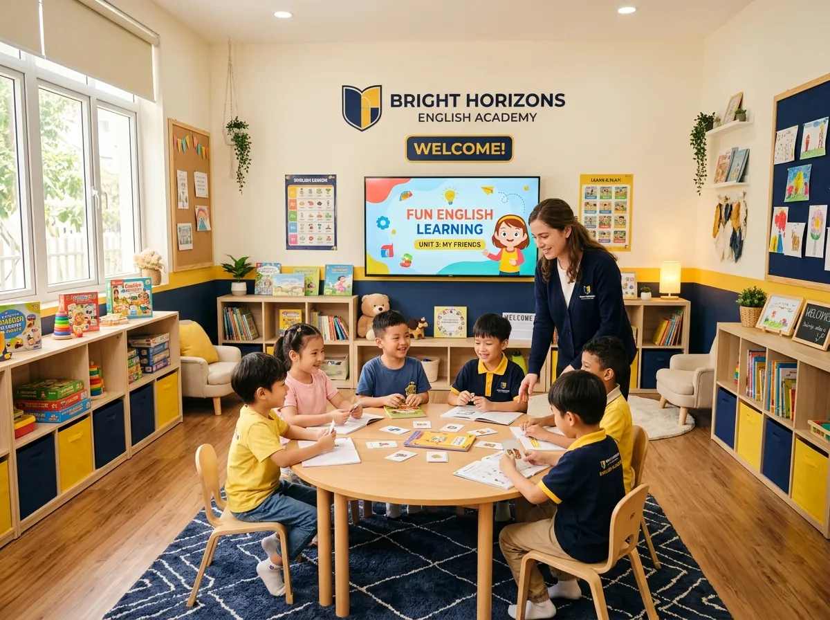 Không gian học tập với sách và thiết bị tương tác